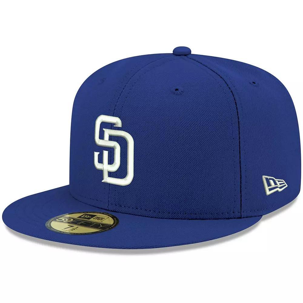 Men's New Era Royal San Diego Padres Logo White 59FIFTY Fitted Hat, Size: 7 1/4, Blue Product Image