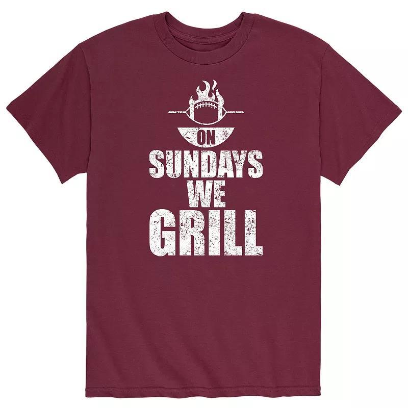 Mens Sundays We Grill Tee Red Product Image