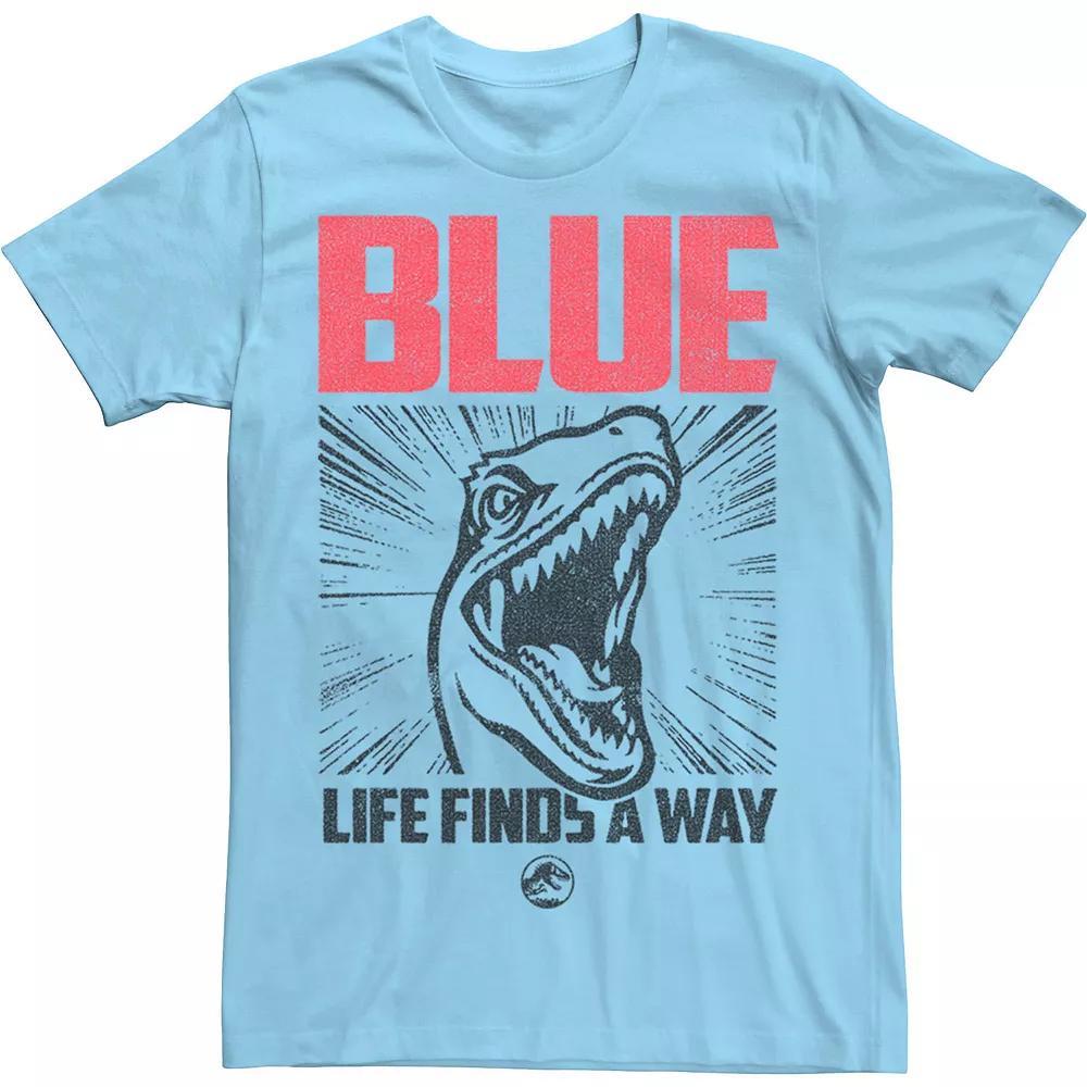 Men's Jurassic World Blue Life Finds A Way Tee, Size: XXL, Light Blue Product Image