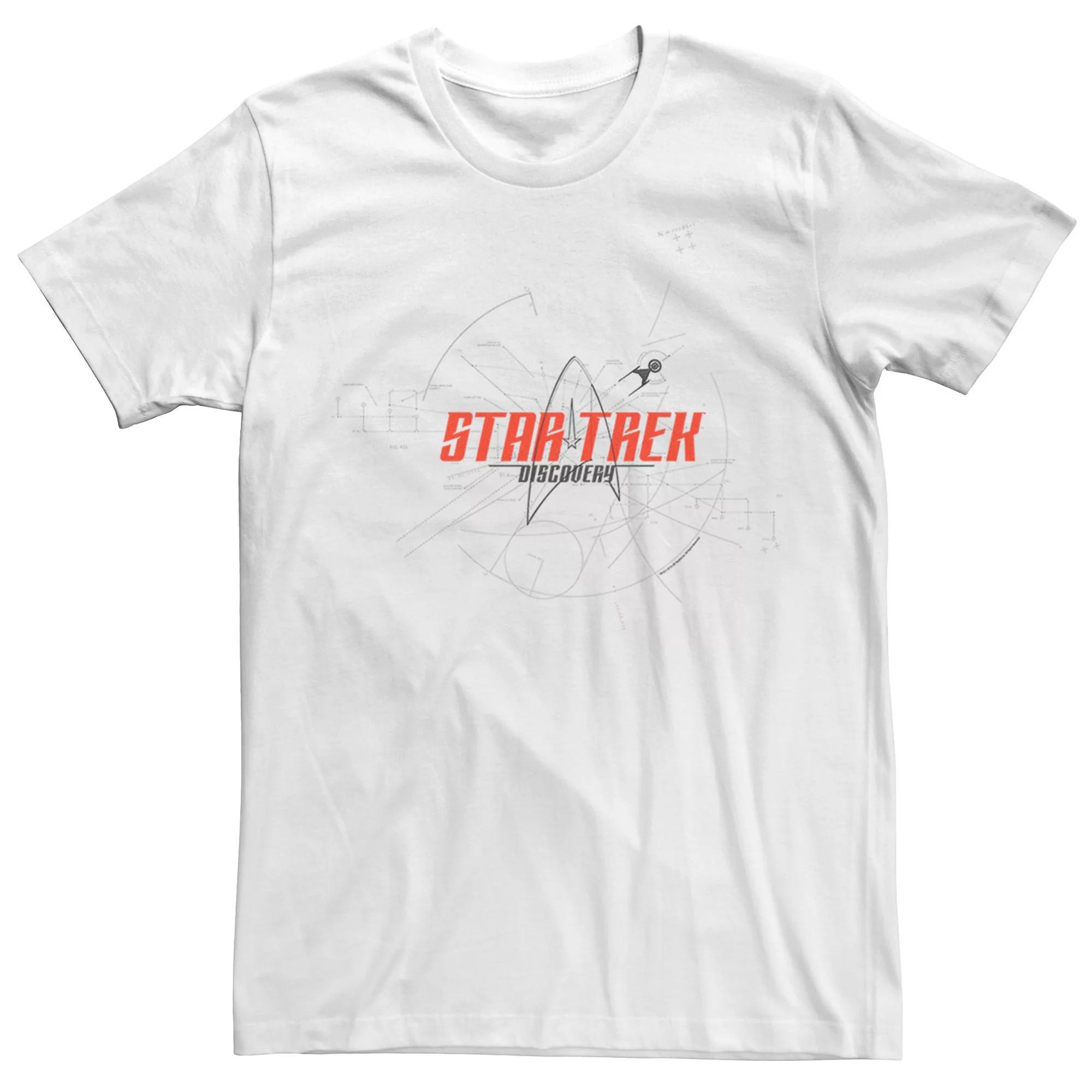 Men's Star Trek Discovery Schematic Logo Graphic Tee, Size: Small, White Product Image