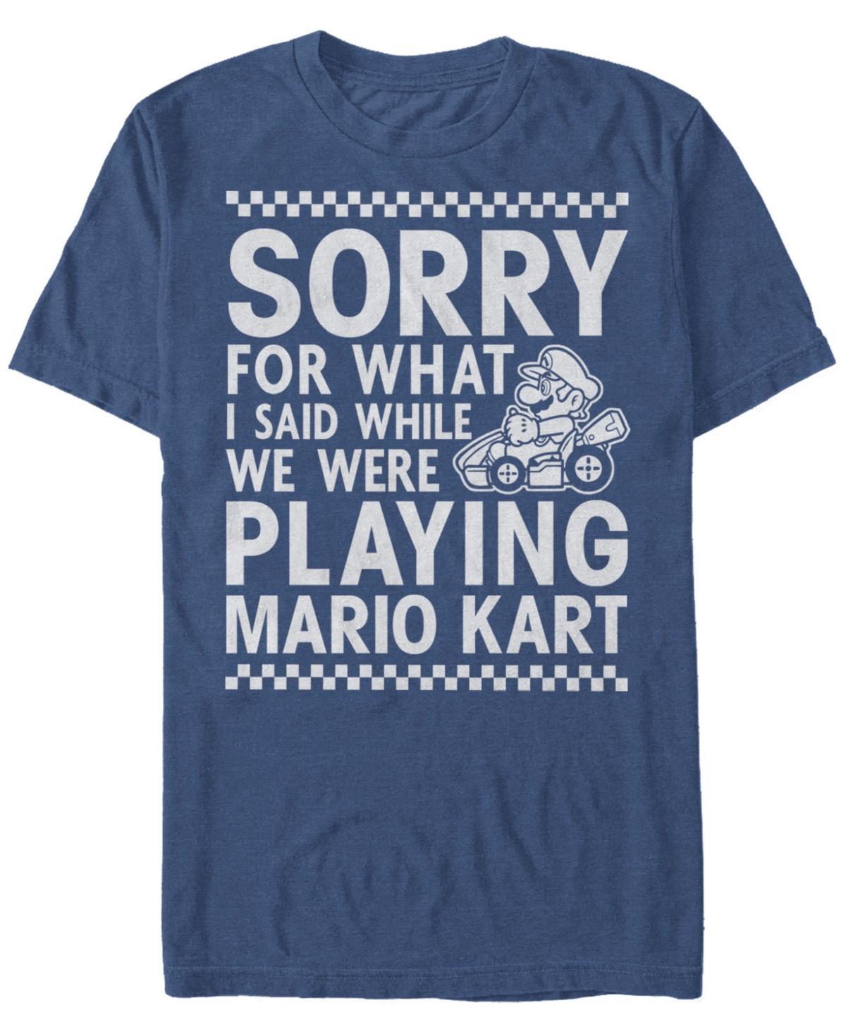 Men's Nintendo Mario Kart Sorry For What I Said Tee, Size: 3XL, Blue Product Image