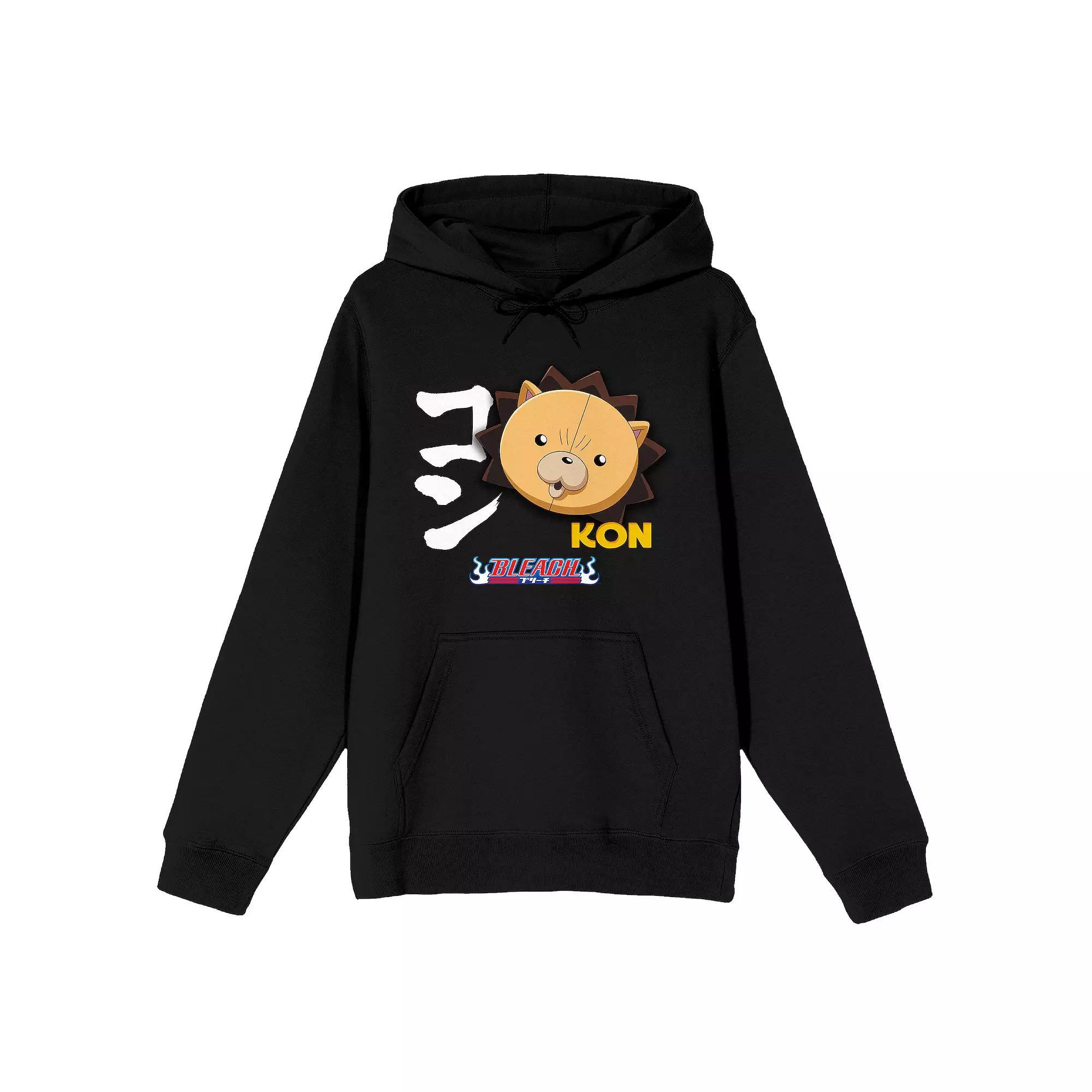 Men's Bleach Anime Kon Head with Kanji Graphic Hoodie, Size: XL, Black Product Image