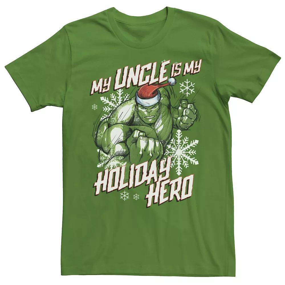 Men's Marvel Hulk My Uncle Is My Holiday Hero Portrait Tee, Size: Medium, Kelly Product Image