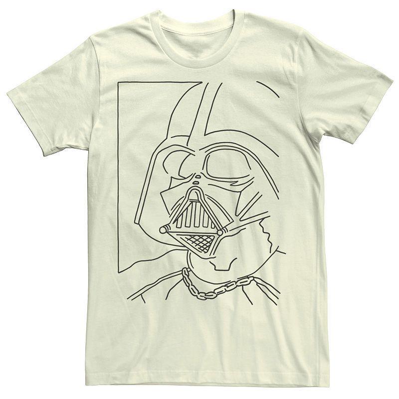 Men's Star Wars Darth Vader Simple Line Drawn Profile Graphic Tee, Size: Medium, Athletic Grey Product Image