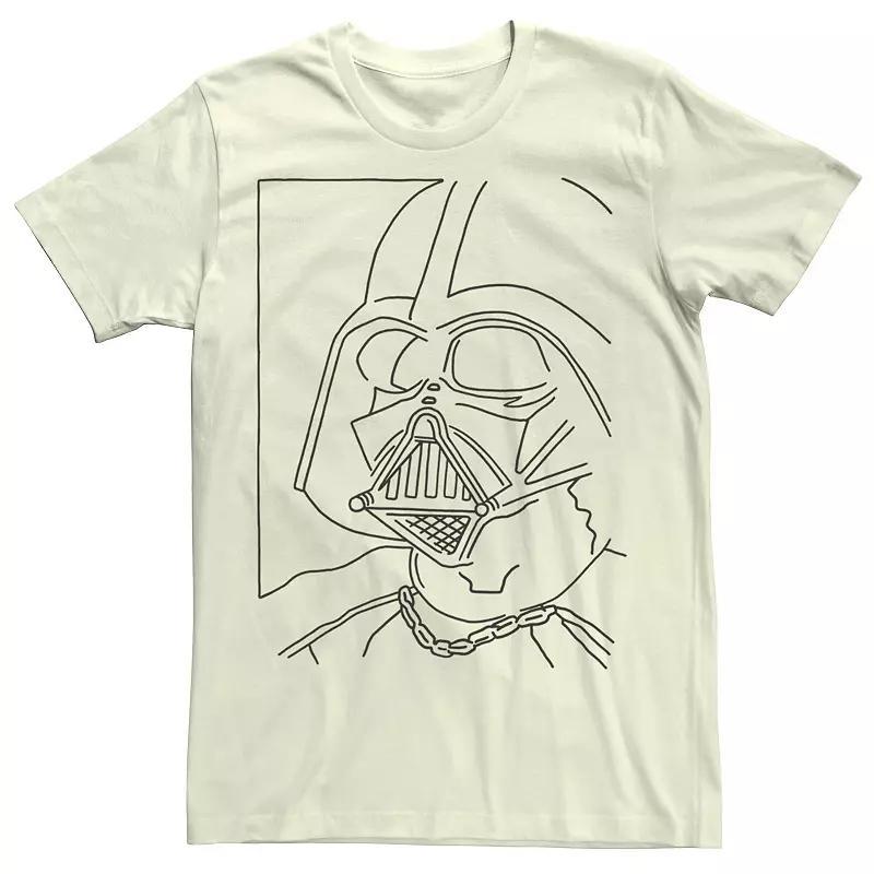 Men's Star Wars Darth Vader Simple Line Drawn Profile Graphic Tee, Size: Medium, Athletic Grey Product Image