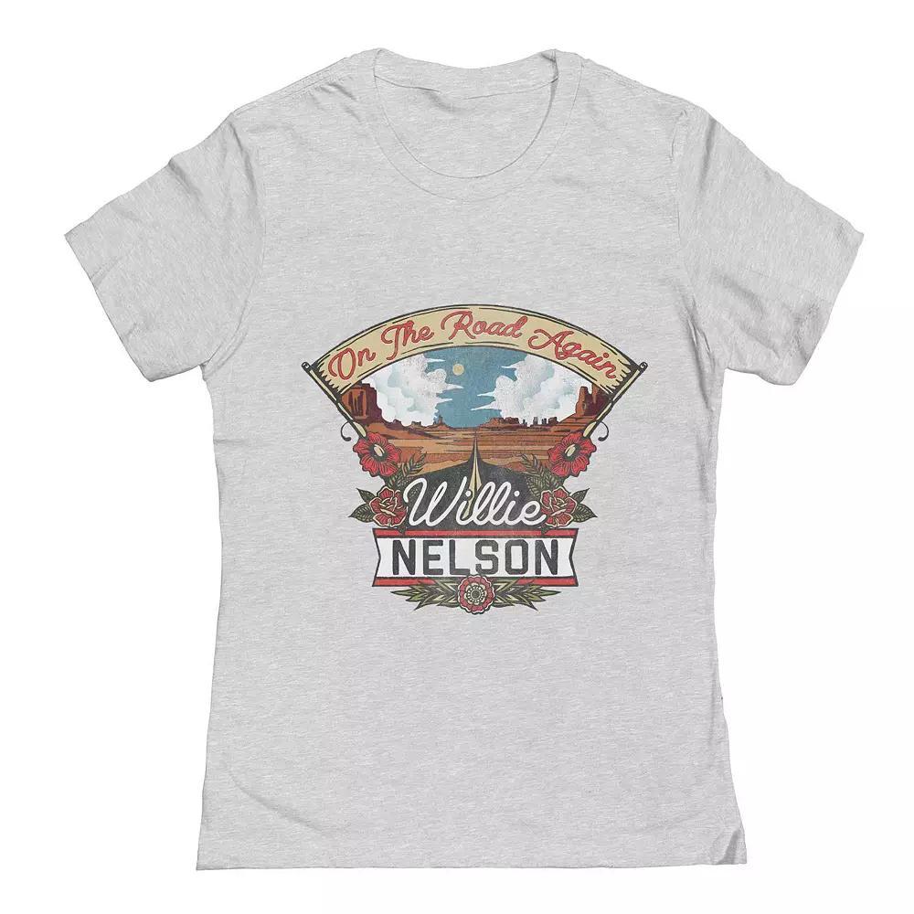 Junior's Willie Nelson On The Road Desert Graphic Tee, Women's, Size: XXL, Grey Gray Product Image