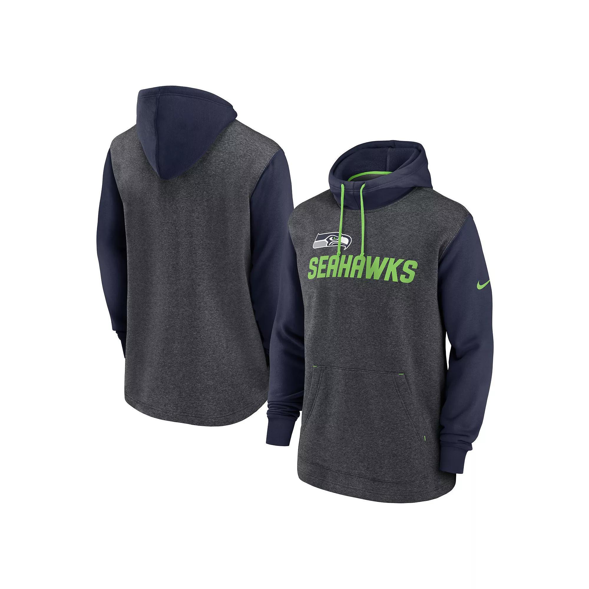 Men's Nike Heathered Charcoal/Navy Chicago Bears Surrey Legacy Pullover Hoodie, Size: Medium Product Image