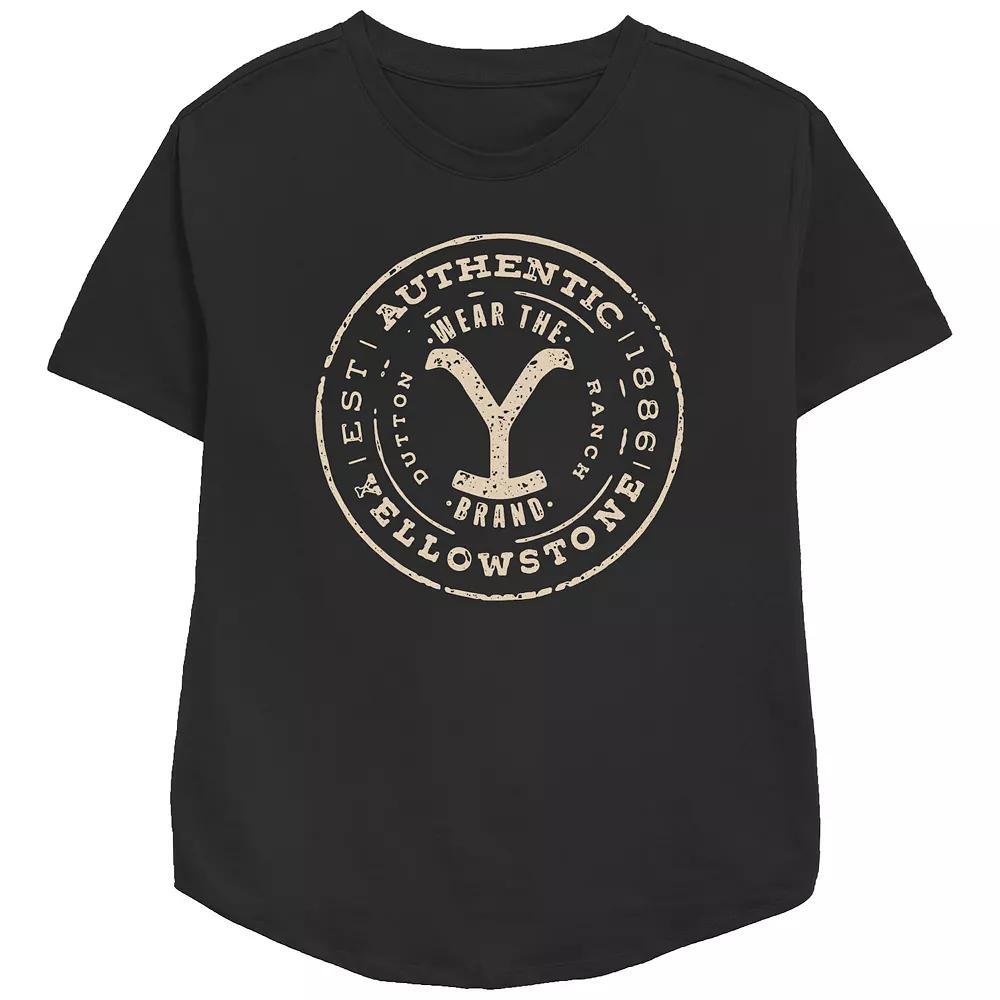 Women's Yellowstone Authentic Wear The Brand Est. 1886 Relaxed Fit Graphic Tee, Size: XS, Black Product Image