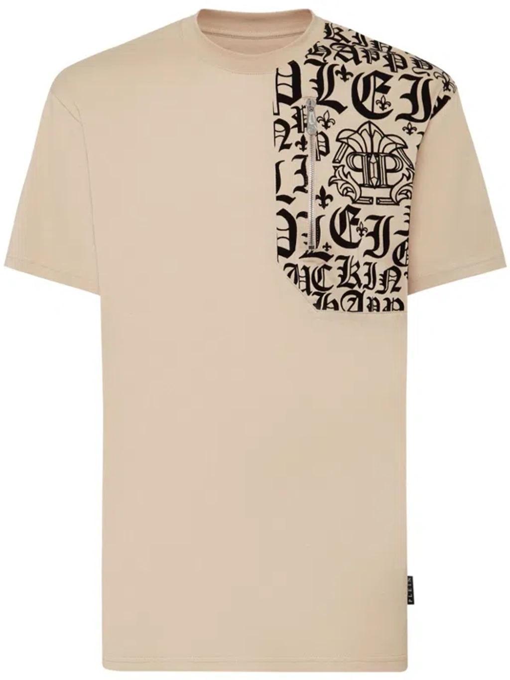 PHILIPP PLEIN Ss Round Neck T-shirt In Neutrals Product Image