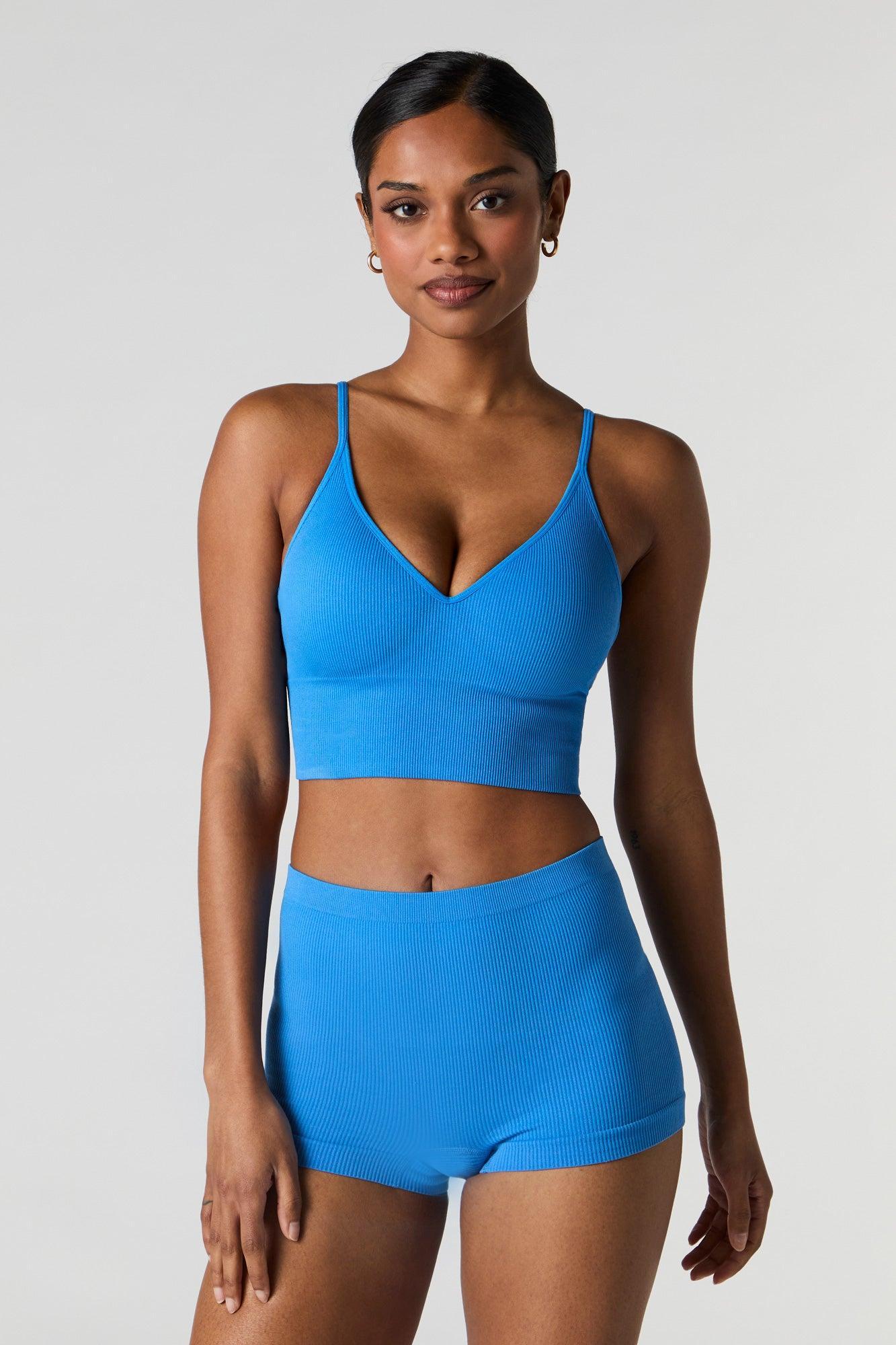 Seamless Ribbed Padded Bralette Female Product Image