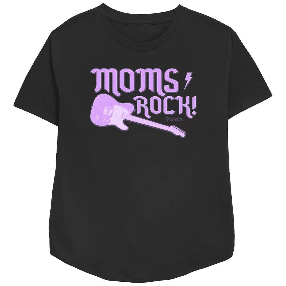 Women's Fender Moms Always Rock Relaxed Fit Graphic Tee, Size: Large, Black Product Image