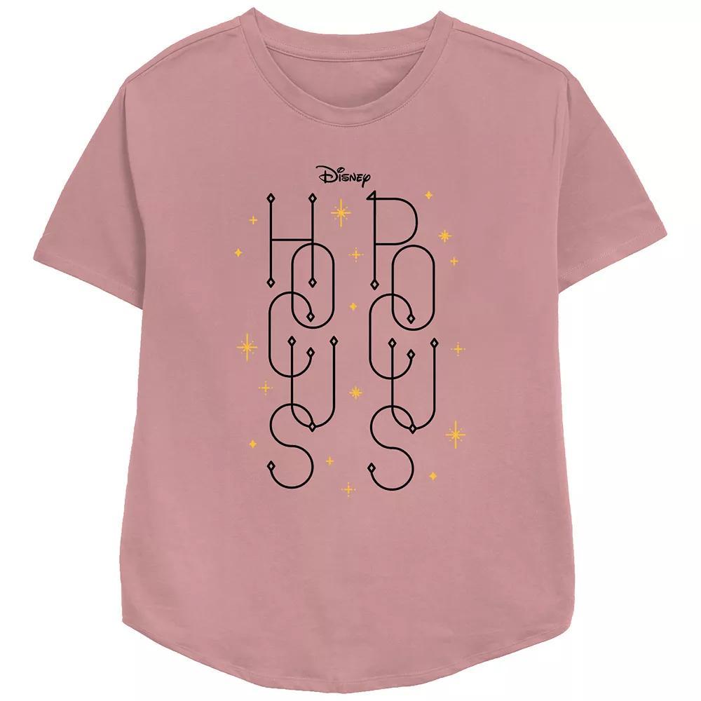 Disney's Hocus Pocus Starry Logo Women's Relaxed Fit Graphic Tee, Size: XXL, Pink Product Image