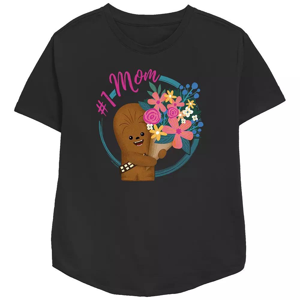 Women's Star Wars #1 Mom Relaxed Fit Graphic Tee, Size: Medium, Black Product Image