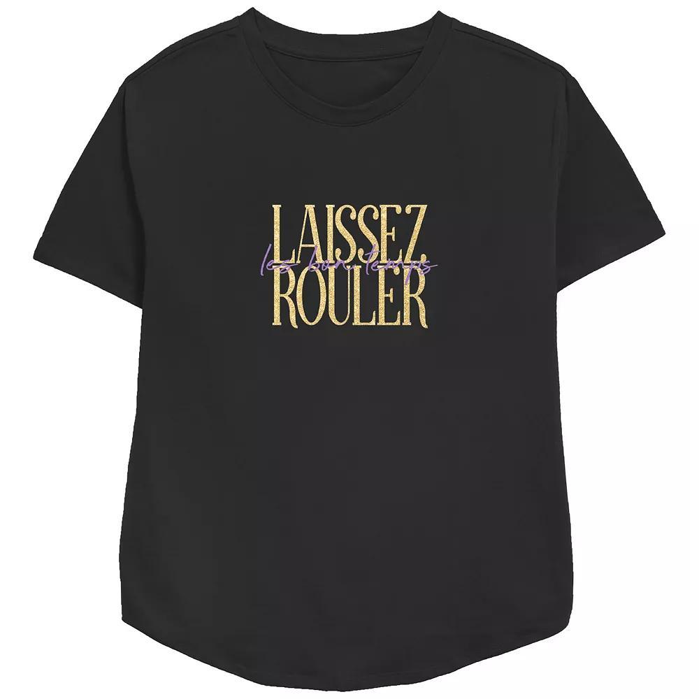 Women's Laissez Ruler Les Bon Temps Relaxed Fit Graphic Tee, Girl's, Size: Medium, Black Product Image