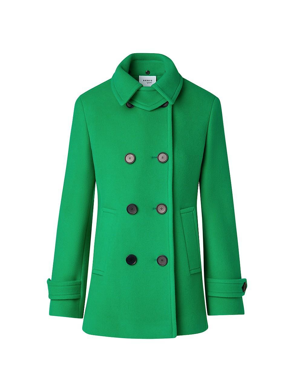 Womens Wool-Blend Double-Breasted Coat Product Image