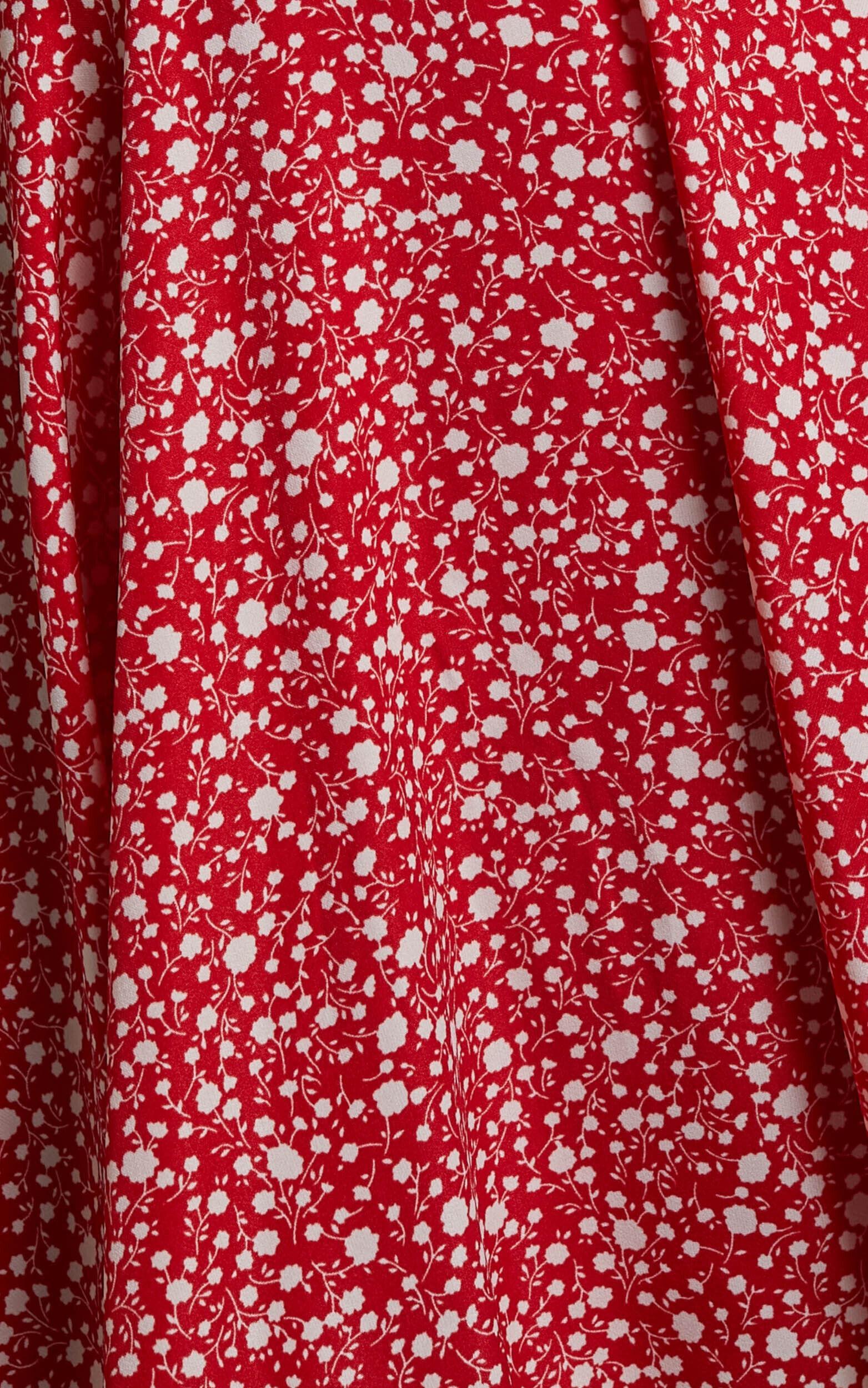 Summer Jam Mini Dress - Strappy Slip Dress in Red Floral Print Product Image
