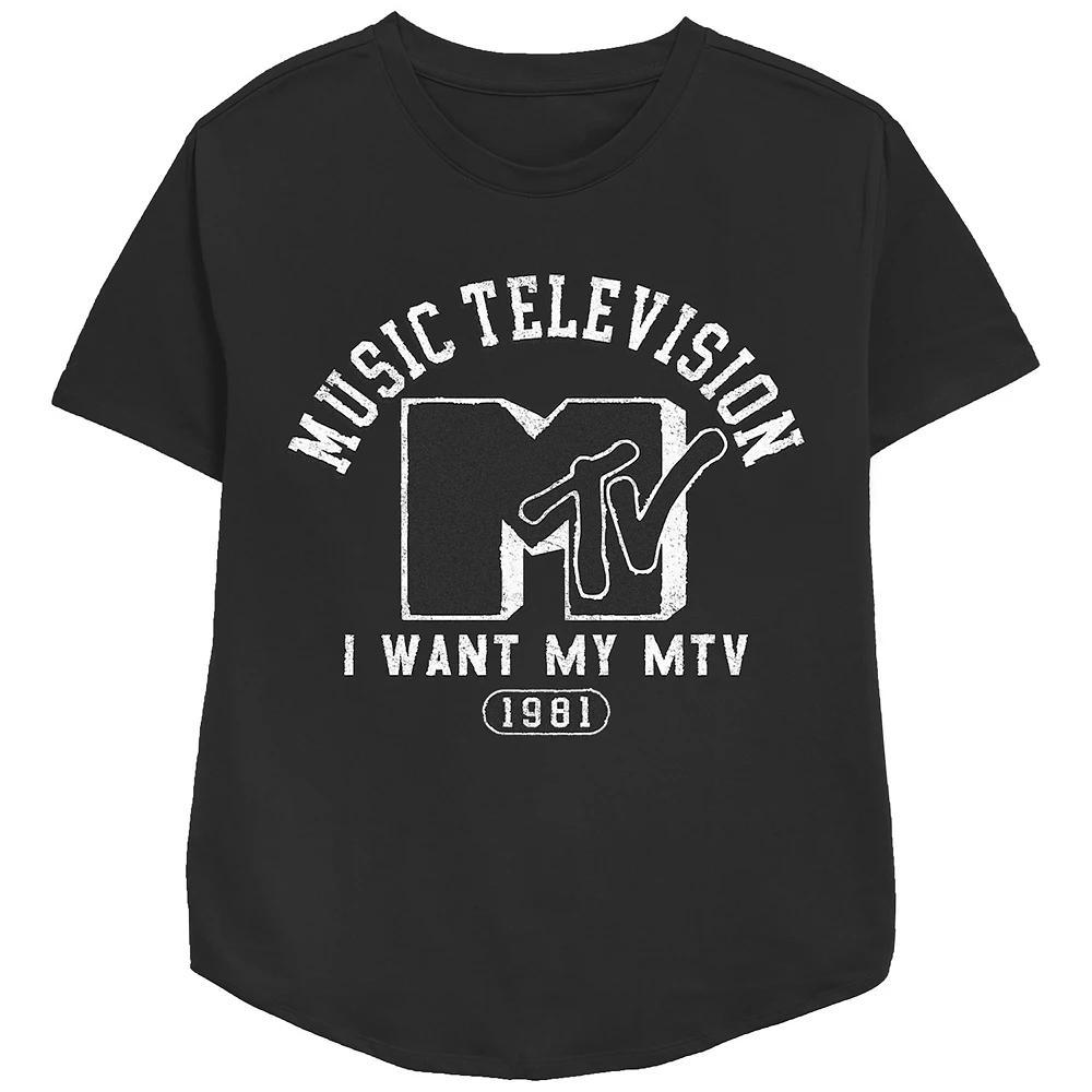 Women's MTV Music College Redux Relaxed Fit Graphic Tee, Girl's, Size: Medium, Pink Product Image