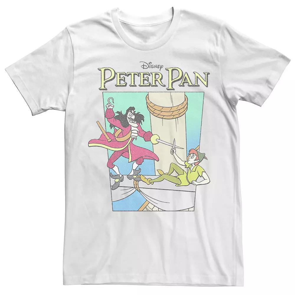Men's Disney's Peter Pan & Captain Hook Vintage Poster Tee, Size: XL, White Product Image