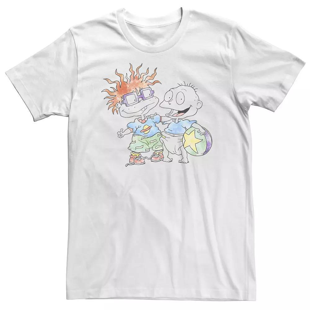 Big & Tall Nickelodeon Rugrats Tommy And Chuckie Best Friends Watercolor Tee, Men's, Size: 4XL, White Product Image
