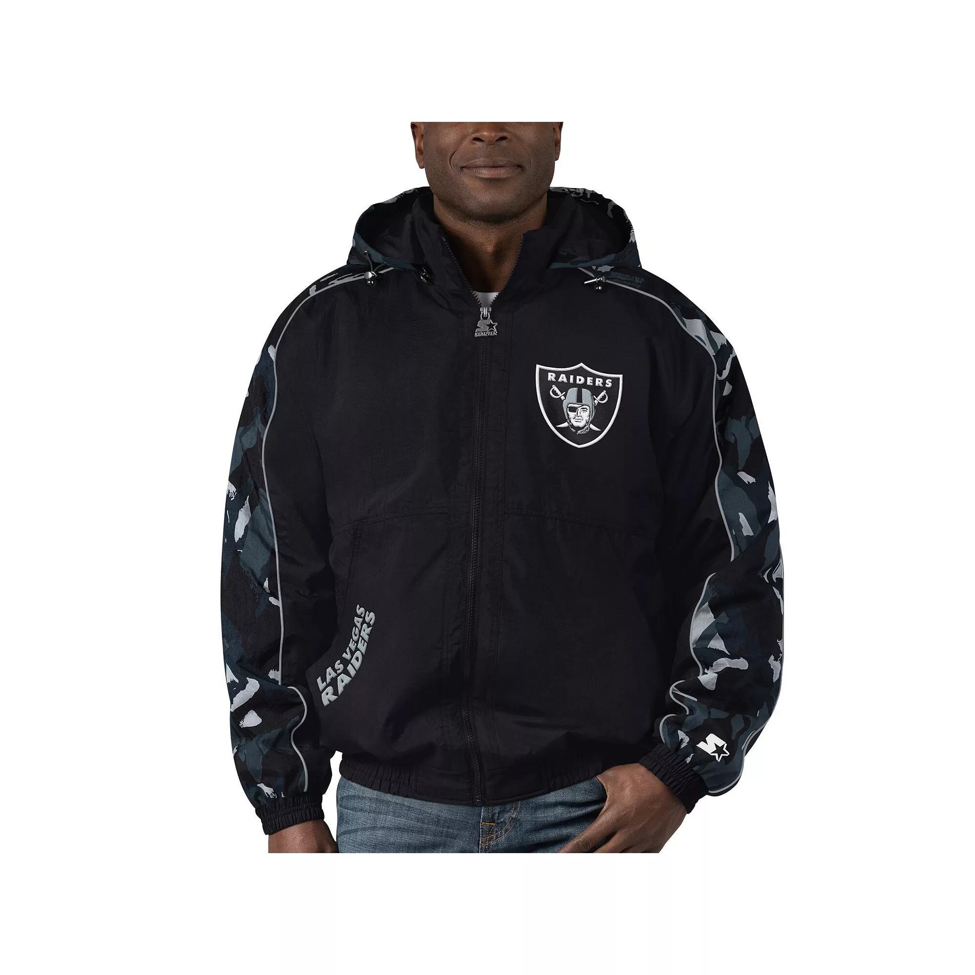 Men's Starter Black Las Vegas Raiders Thursday Night Gridiron Full-Zip Hoodie, Size: Small, Lvr Black Product Image