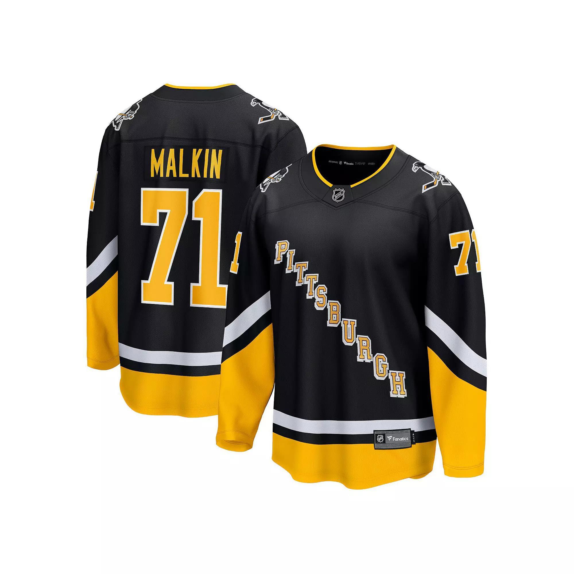 Men's Fanatics Branded Evgeni Malkin Black Pittsburgh Penguins 2021/22 Alternate Premier Breakaway Player Jersey, Size: 5XL Product Image