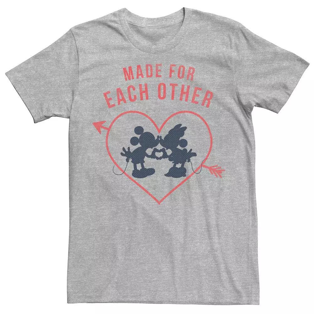 Disney's Mickey & Minnie Valentine's Day Heart Men's Tee, Size: XL, Athletic Grey Product Image