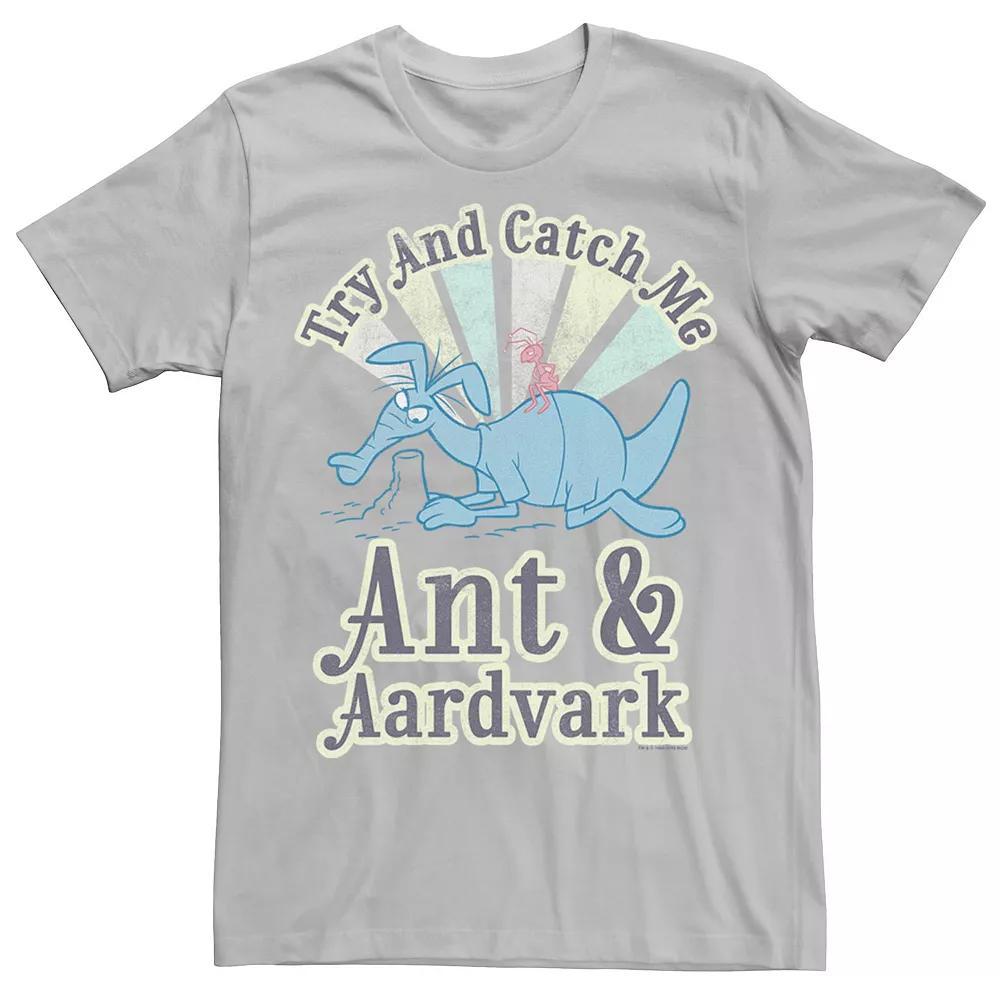Men's Pink Panther Ant And Aardvark Try And Catch Me Graphic Tee, Size: Large, Athletic Grey Product Image