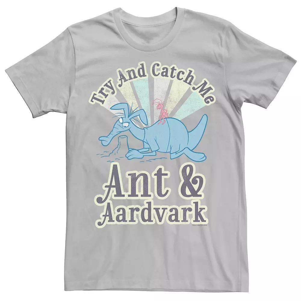 Men's Pink Panther Ant And Aardvark Try And Catch Me Graphic Tee, Size: Large, Athletic Grey Product Image