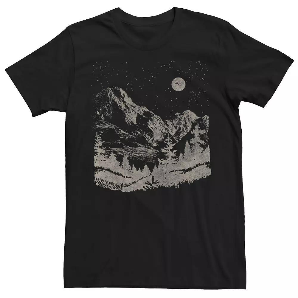 Men's Nighttime Mountain Forest Tee, Size: Large, Black Product Image