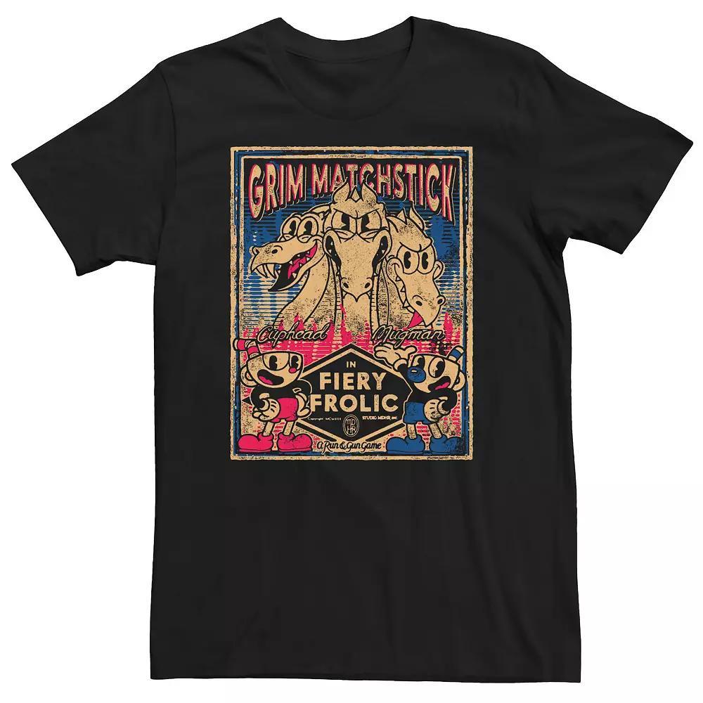 Big & Tall Cuphead Grim Matchstick Fiery Frolic Tee, Men's, Size: 4XL, Black Product Image