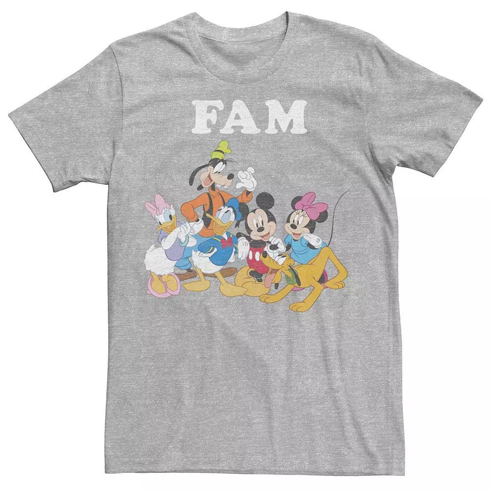 Disney's Mickey And Friends Group Shot Fam Men's Tee, Size: Large, Athletic Grey Product Image
