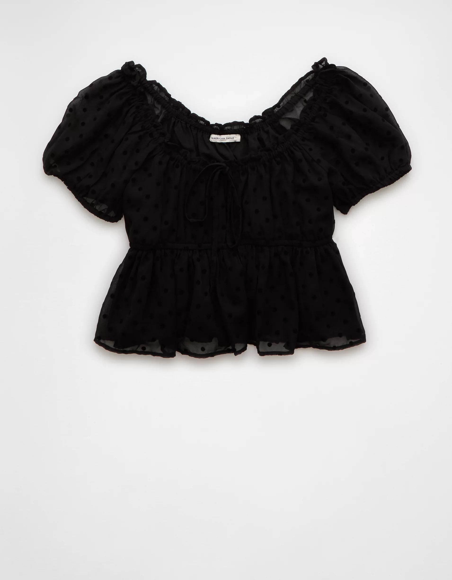 AE Polka Dot Babydoll Top Product Image