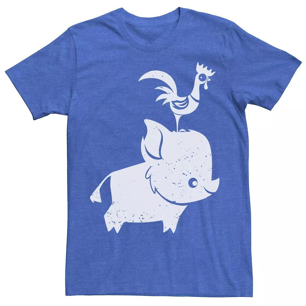 Disney's Moana Pua And Heihei Men's Tee, Size: XL, Royal Grey Product Image