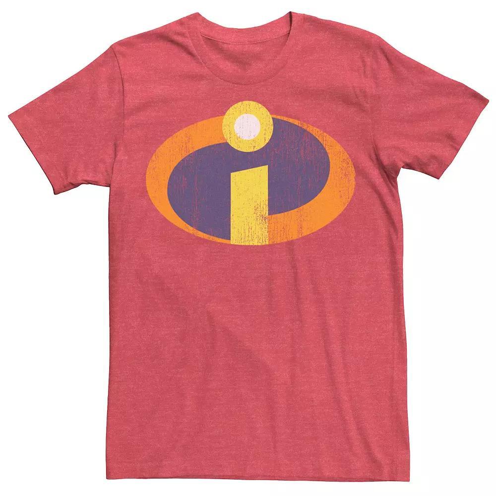 Disney / Pixar's The Incredibles Men's Colored Logo Pocket Tee, Size: Medium, Red Grey Product Image
