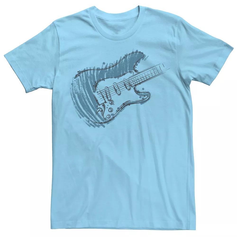Men's Blue Guitar Art Tee, Size: Small, Light Blue Product Image