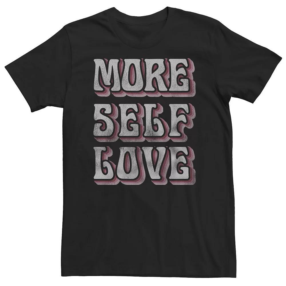 Big & Tall Trendy Retro Self Love Tee, Men's, Size: 3XL, Black Product Image