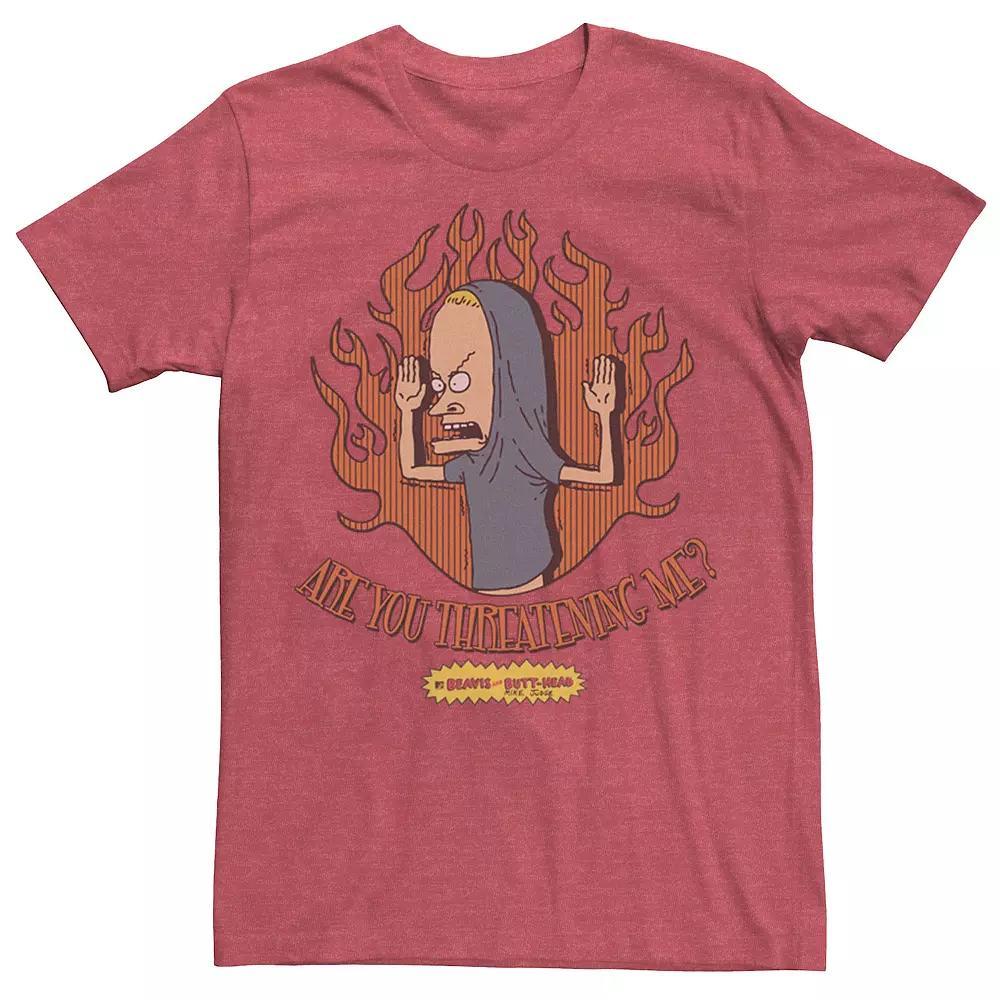 Men's Beavis and Butt-Head Cornholio Flames Graphic Tee, Size: Large, Red Grey Product Image