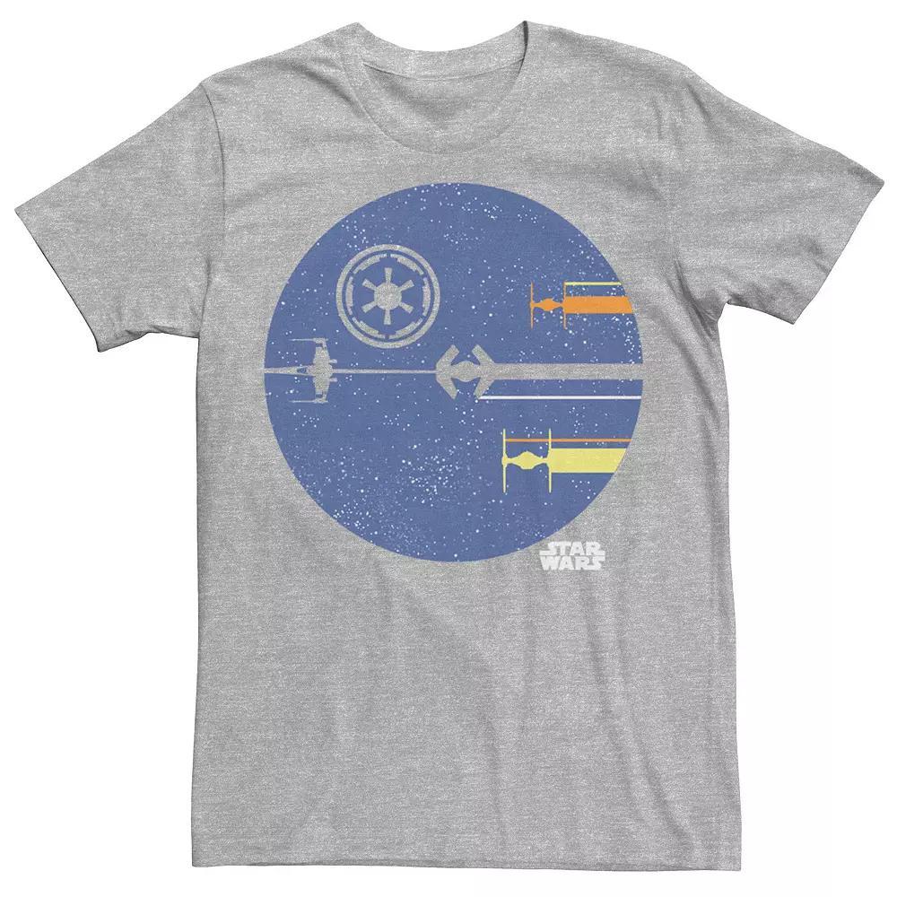 Men's Star Wars Death Star Ship Silhouette Tee, Size: XXL, Athletic Grey Product Image