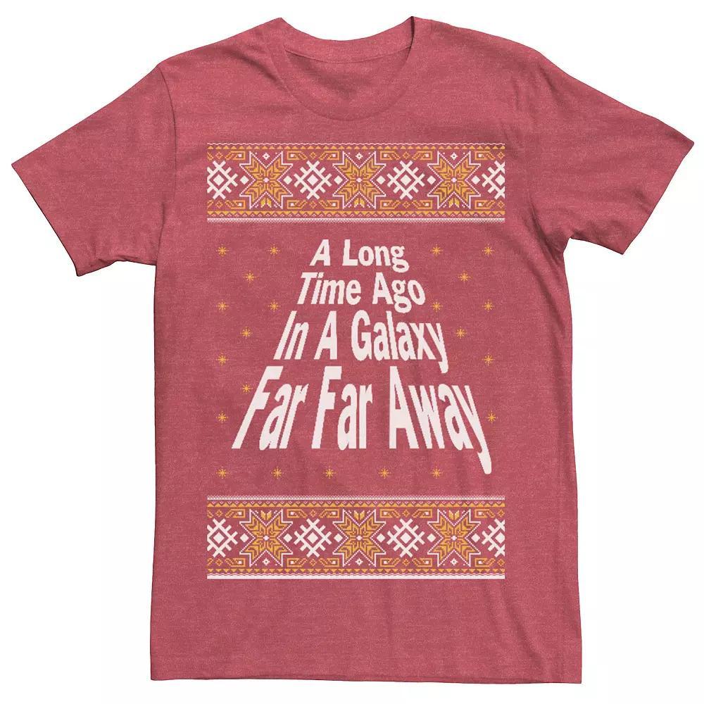 Men's Star Wars "A Long Time Ago" Knit Style Tee, Size: Medium, Red Grey Product Image