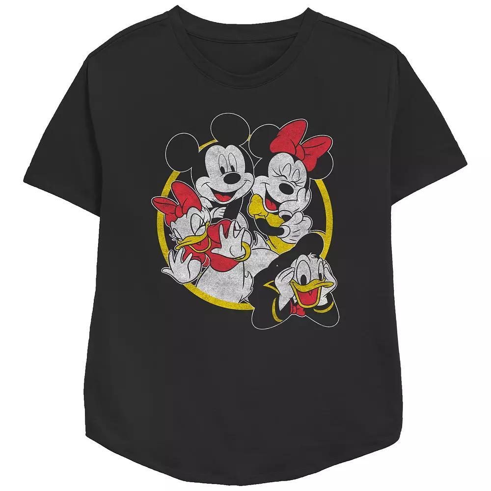 Disneys Mickey Mouse & Friends Womens Yellow And Red Relaxed Fit Graphic Tee, Girls Product Image
