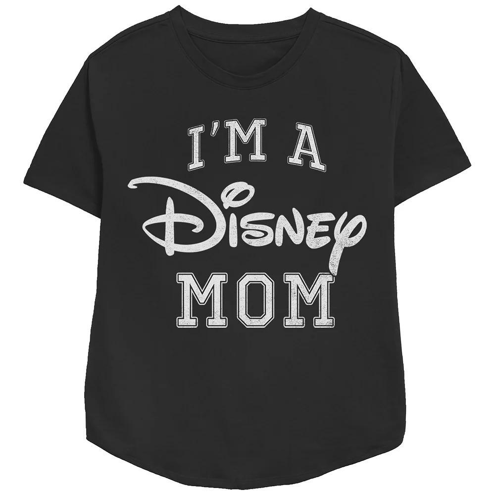 Disneys Im A Disney Mom Varsity Style Relaxed Fit Womens Graphic Tee Pink Product Image