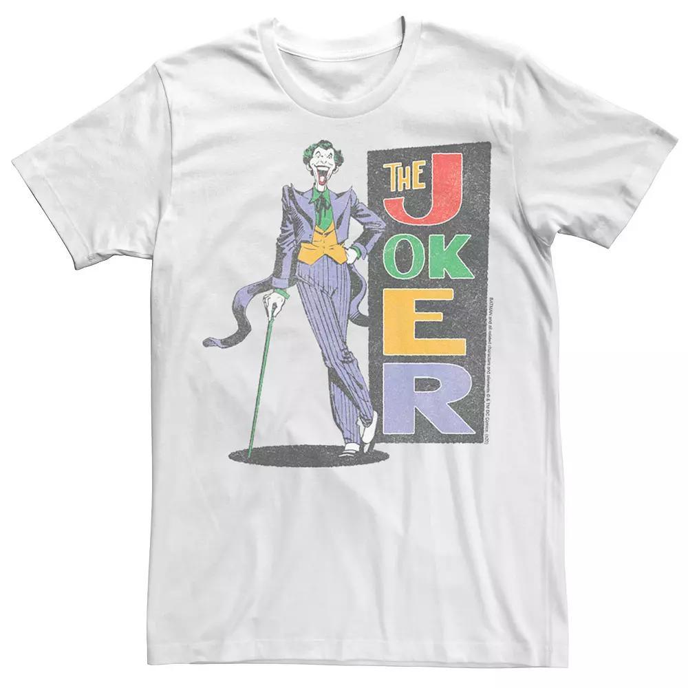 Men's Batman The Joker Vintage Name Stack Tee, Size: Large, White Product Image