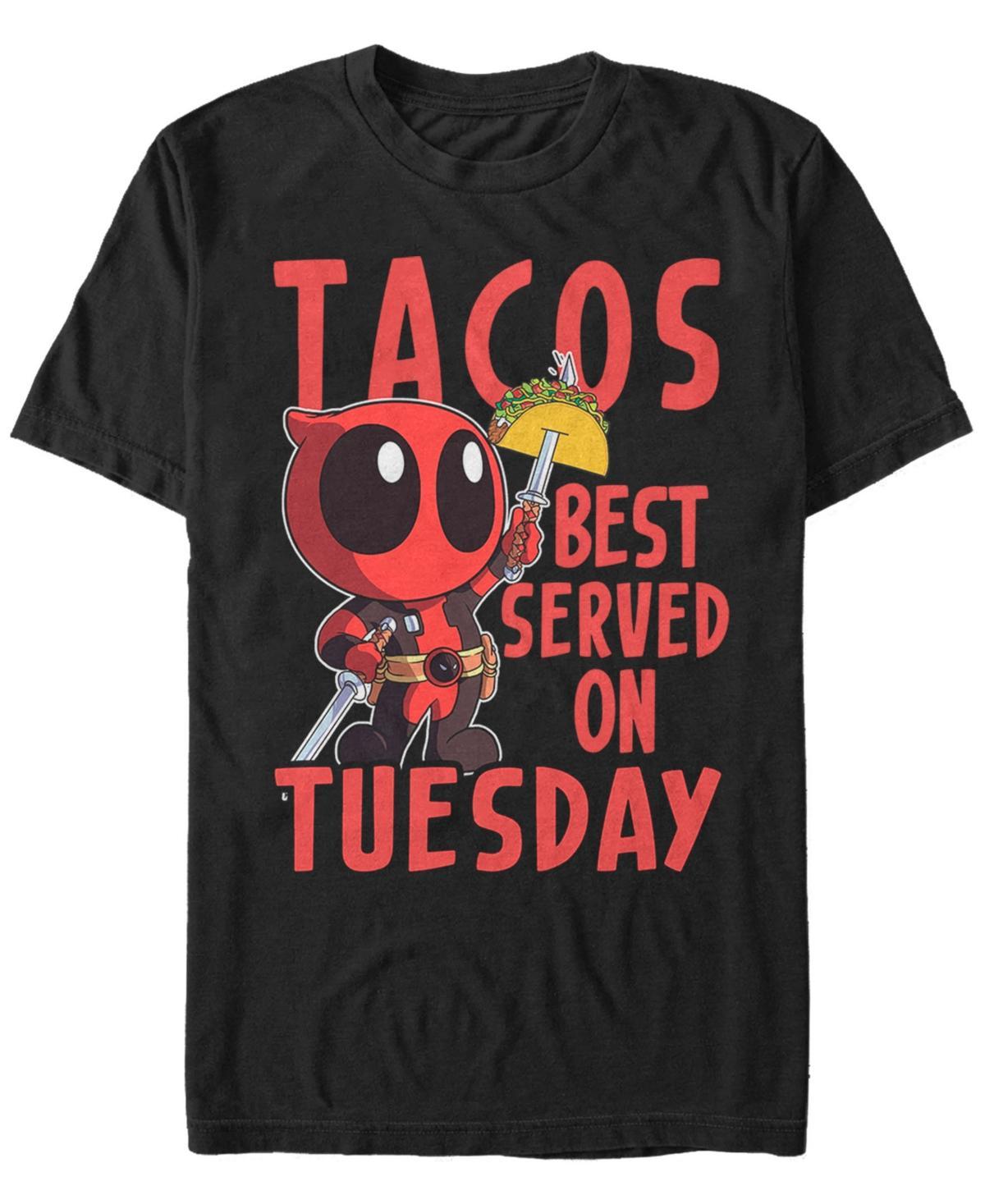 Men's Marvel Comics Deadpool Tacos Served Tuesday Tee, Size: XXL, Black Product Image