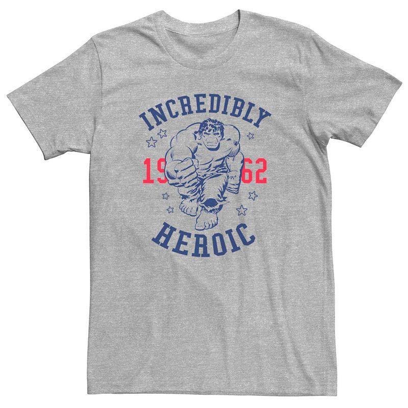 Men's Marvel Hulk Incredibly Heroic Logo Tee, Size: Medium, Athletic Grey Product Image