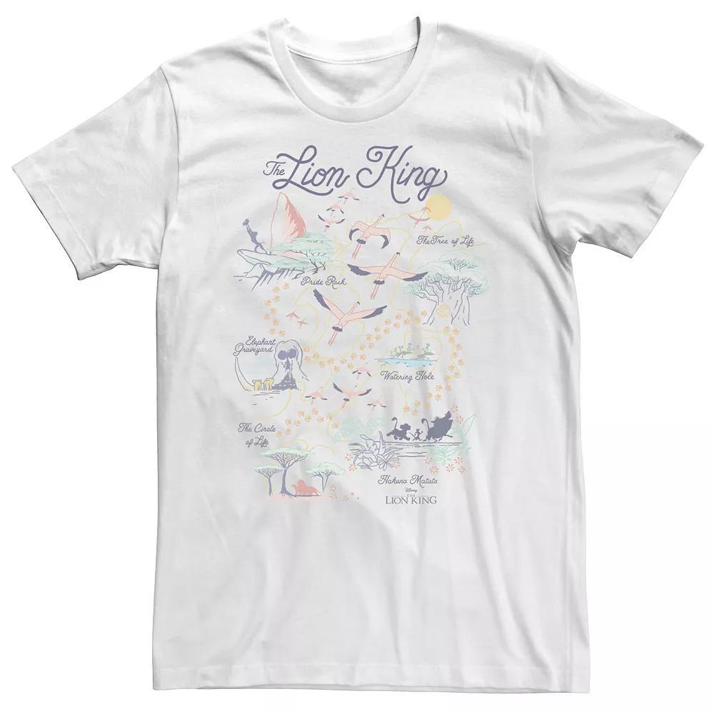 Big & Tall Disney The Lion King Map Of The World Tee, Men's, Size: 4XL Tall, White Product Image