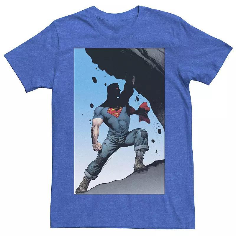 Men's DC Comics Superman Power Lift Comic Poster Tee, Size: 3XL, Athletic Grey Product Image
