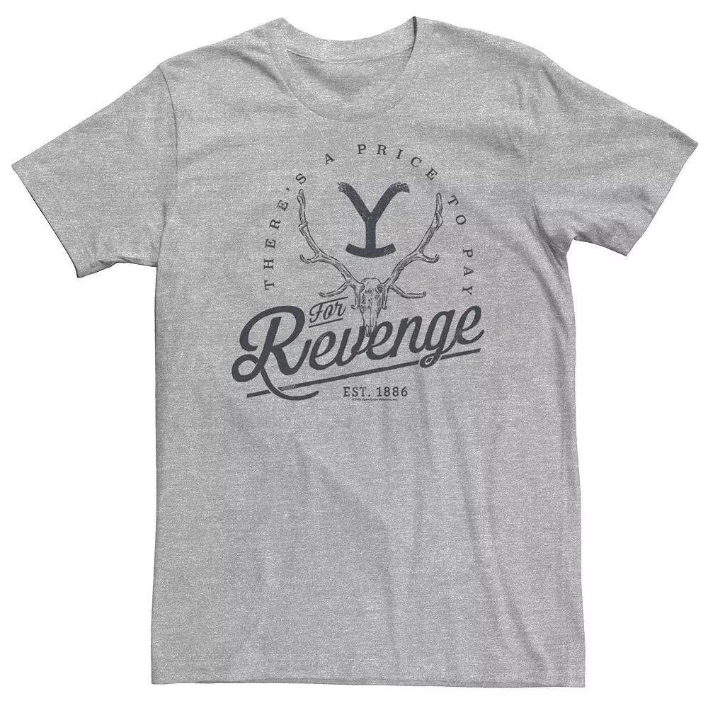 Big & Tall Yellowstone There's A Price To Pay For Revenge Tee, Men's, Size: 3XL Tall, Athletic Grey Product Image