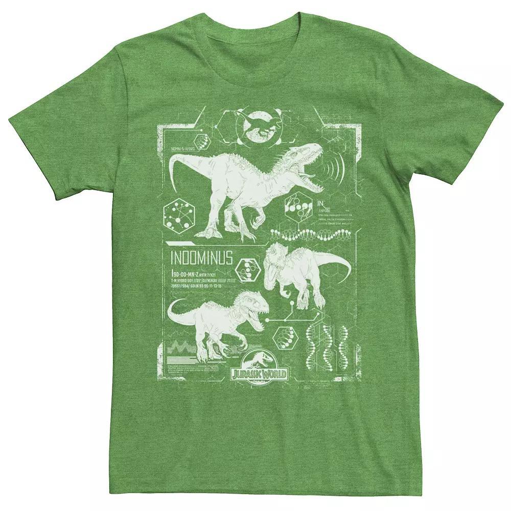 Mens Jurassic World Indominus Rex Schematic Tee, Mens Kelly Grey Product Image
