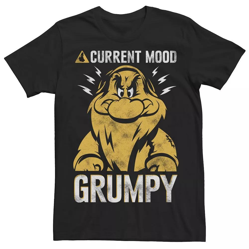 Men's Disney's Snow White Grumpy Dwarf Current Mood Tee, Size: Large, Black Product Image