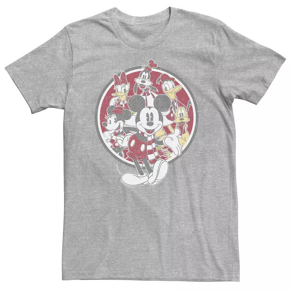 Big & Tall Disney Mickey Mouse & Friends Cast Logo Tee, Men's, Size: XXL Tall, Athletic Grey Product Image